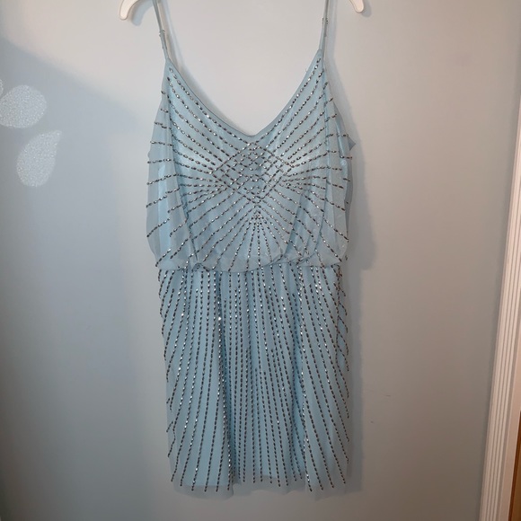 Baby blue sequined dress - Picture 1 of 2